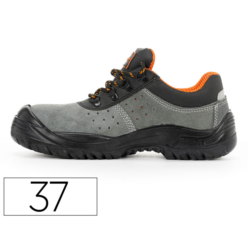 Zapatos de seguridad safetop tormio serraje cuero transpirable suela pu bidensidad s1 p sr talla 37