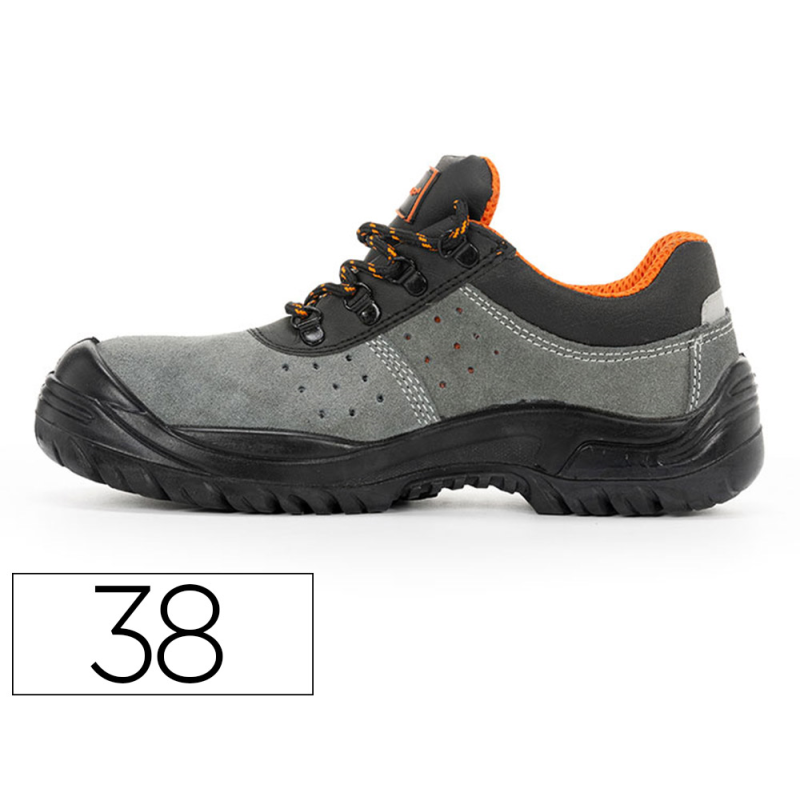 Zapatos de seguridad safetop tormio serraje cuero transpirable suela pu bidensidad s1 p sr talla 38