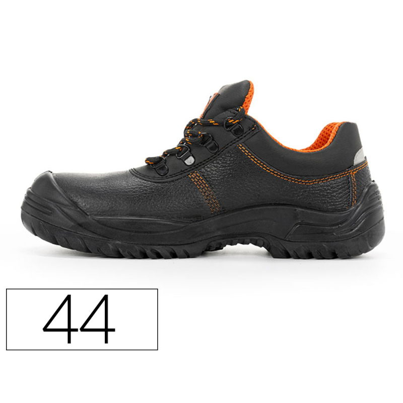 Zapatos de seguridad safetop oratio cuero grabado suela de acero antiperforacion s3 sr talla 44 color negro