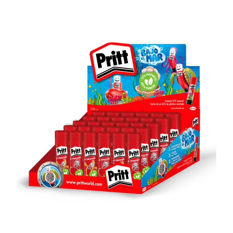 Pegamento pritt en barra 43 g vac 2026 expositor de 30 unidades