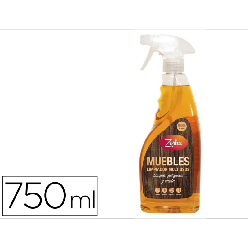 Limpiador multiusos muebles zorka con pistola pulverizadora 750 ml