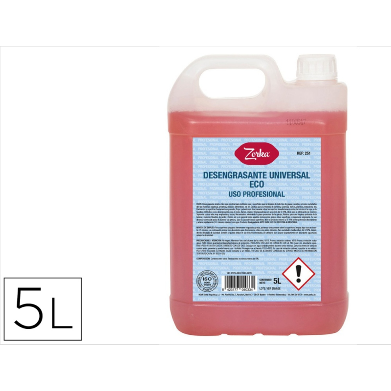 Limpiador desengrasante universal zorka eco garrafa 5 litros