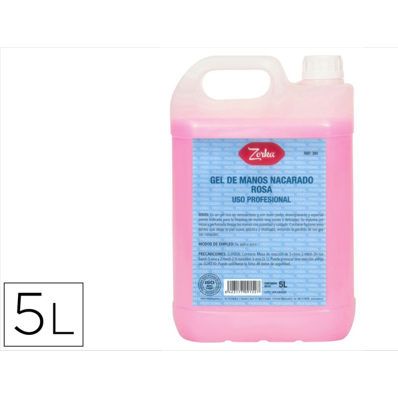 Gel de manos zorka eco rosa garrafa 5 litros
