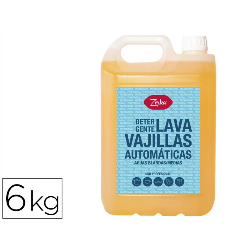 Detergente lavavajillas zorka automaticas aguas blandas/medias 6 kg