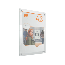 Marco porta anuncios nobo acrilico transparente mural removible din a3 sin marco 348x24x471 mm