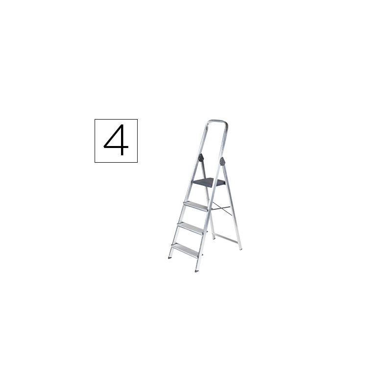 Escalera q-connect de aluminio 4 peldaños 860x462x1470 mm peso maximo 150 kg en-131