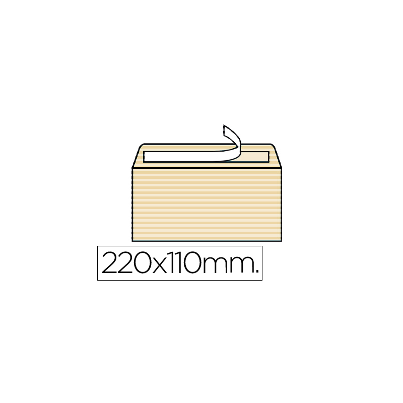 Sobre liderpapel verjurado ahuesado 120 gr tira silicona 110x220mm caja de 250 unidades