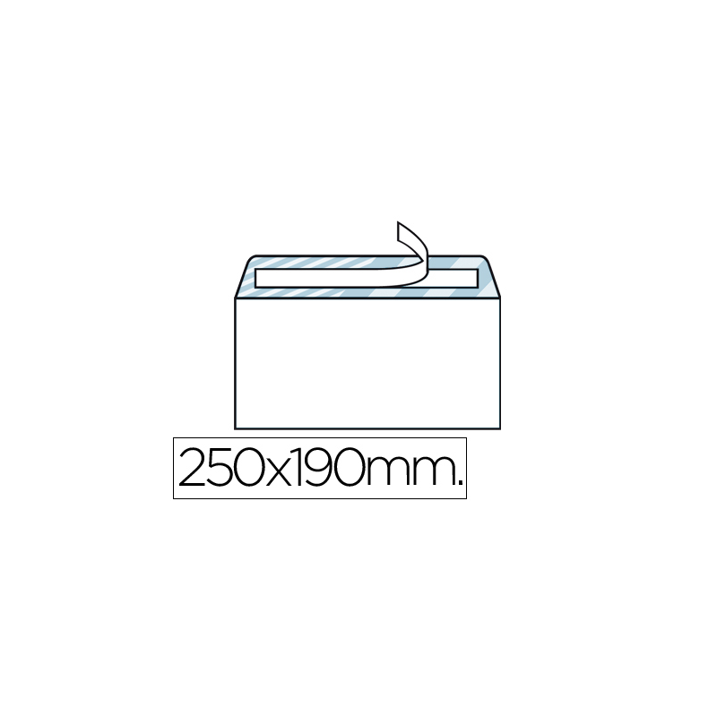 Sobre liderpapel n.13 blanco cuarto prolongado 190x250mm tira de silicona caja de 250 unidades