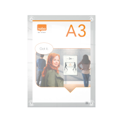 Marco porta anuncios nobo acrilico transparente mural removible din a3 sin marco 348x24x471 mm