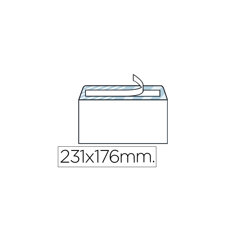 Sobre liderpapel n.12 blanco cuarto 176x231 mm tira de silicona caja de 500 unidades