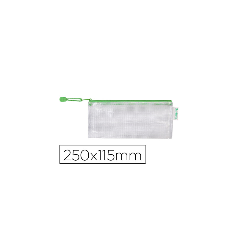 Bolsa multiusos djois pvc 250x115 mm apertura superior con cremallera portaboligrafo y correa color verde