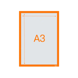 Marco porta anuncios nobo din a3 marco magnetico autoadhesivo color naranja pack de 2 unidades