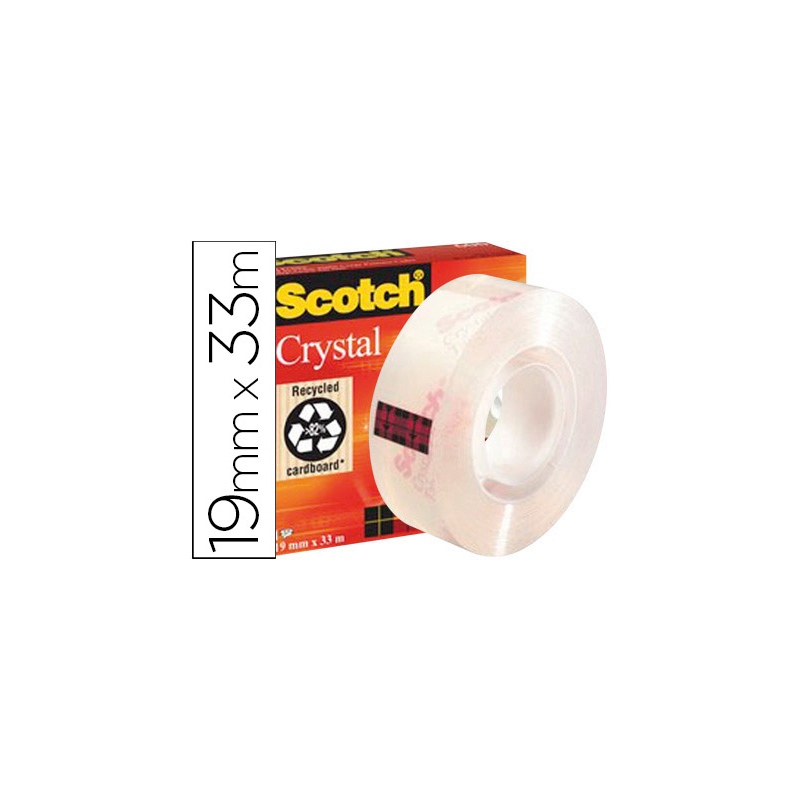 Cinta adhesiva scotch supertransparente 33 mt x 19 mm 600/1933ci