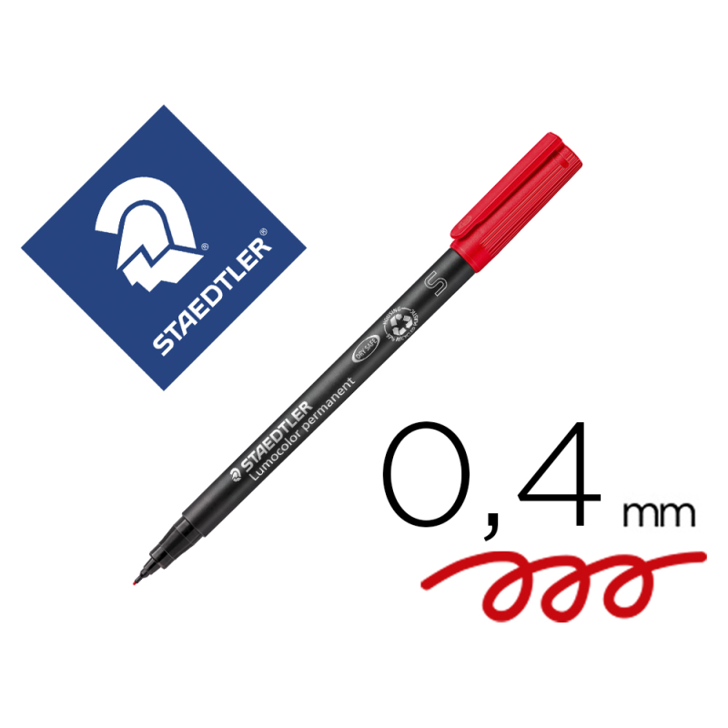 Rotulador staedtler lumocolor retroproyeccion punta de fibra permanente 313-2 rojo punta super fina redonda 0.4 mm