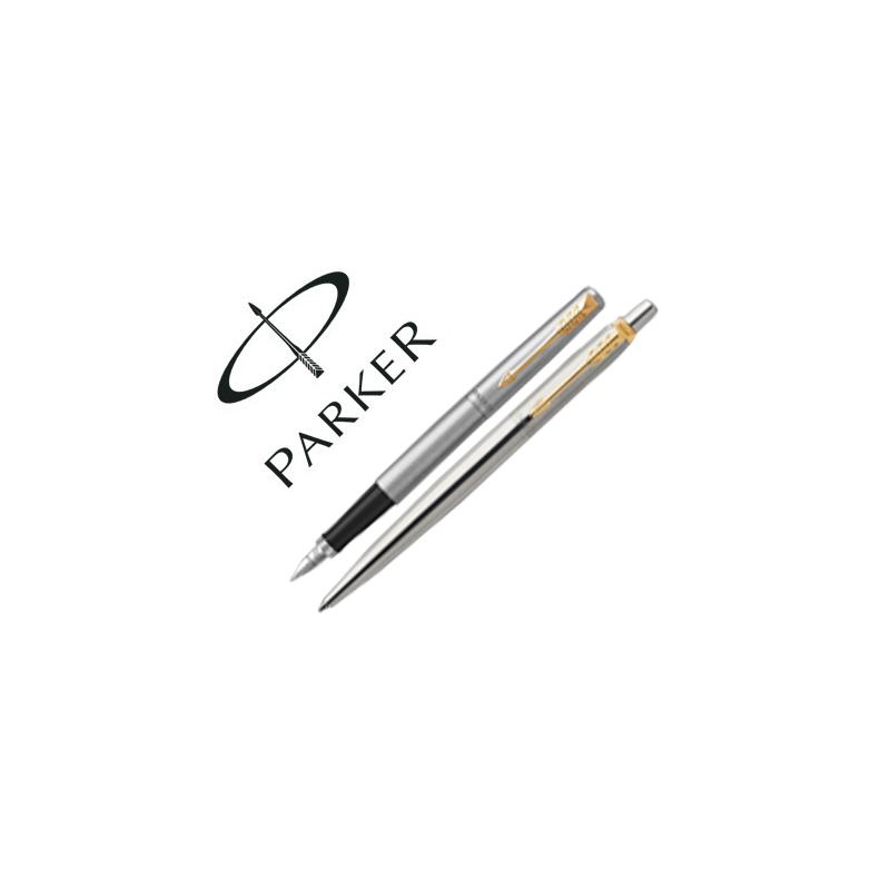 Juego parker duo jotter acero gt boligrafo + pluma