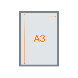 Marco porta anuncios nobo din a3 marco magnetico autoadhesivo color plata pack de 2 unidades