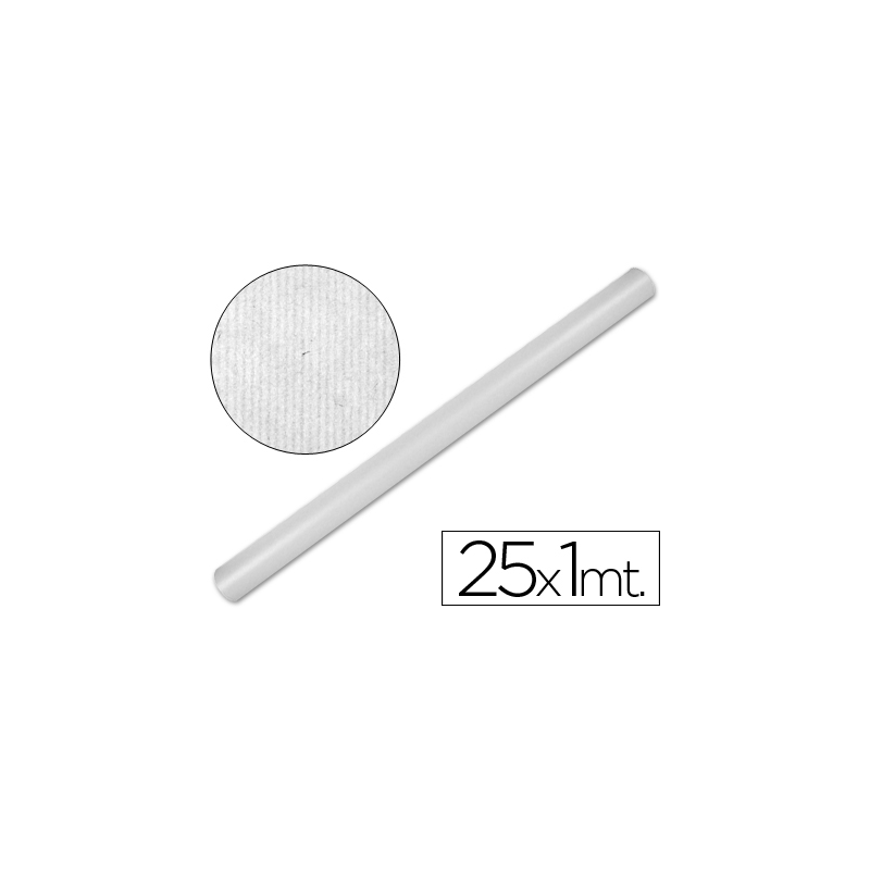 Papel kraft liderpapel blanco rollo 25x1 mt