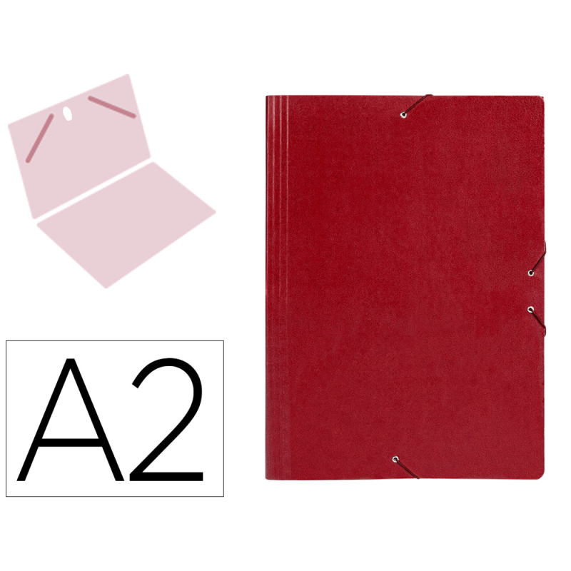 Carpeta planos liderpapel a2 carton gofrado n 12 rojo