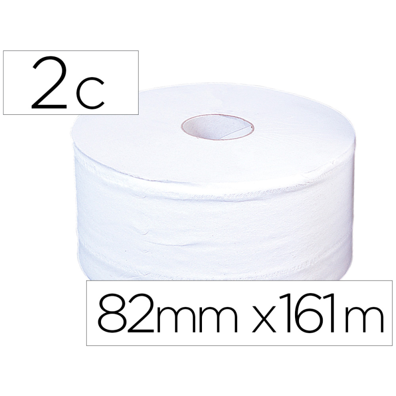 Papel higienico jumbo 2 capas blanco mandril de 60 mm para dispensador 325