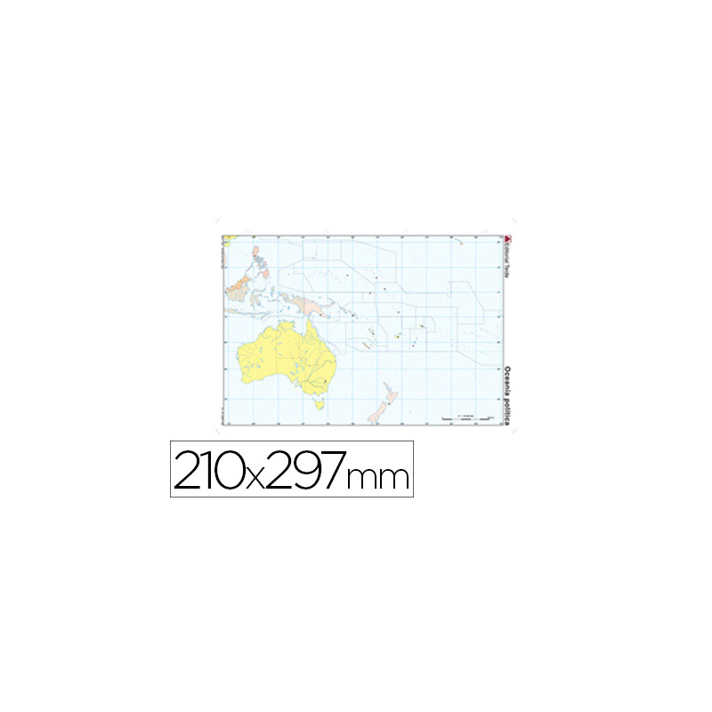 Mapa mudo color din a4 oceania politico
