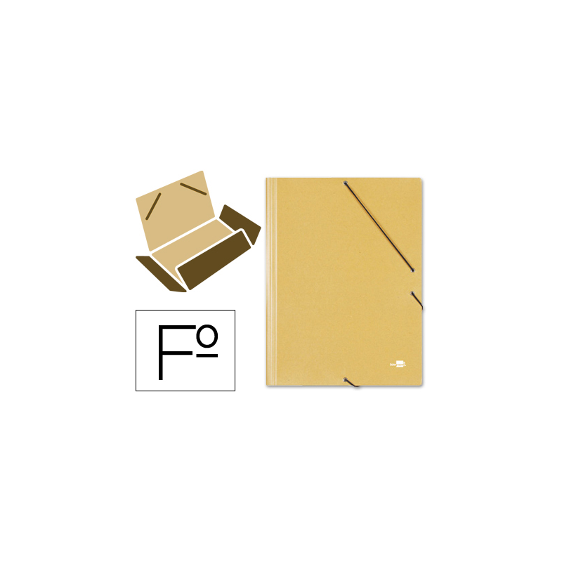 Carpeta liderpapel gomas tres solapas carton prespan folio color amarillo