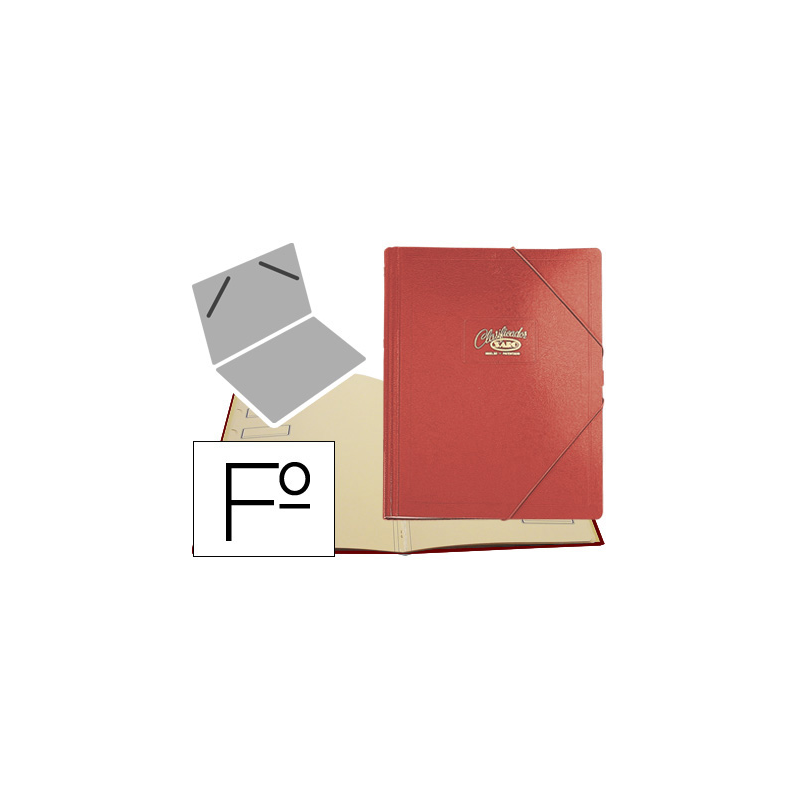 Carpeta clasificador carton compacto saro folio roja 12 departamentos