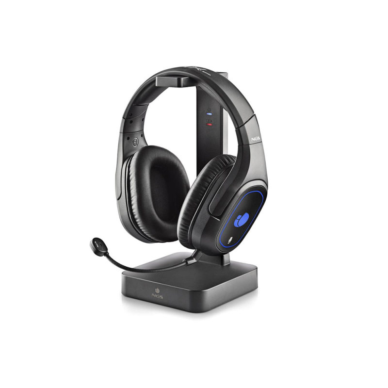 Auriculares ngs gaming ghx600 inalambrico con sonido 7.1 base de carga ilumincacion led