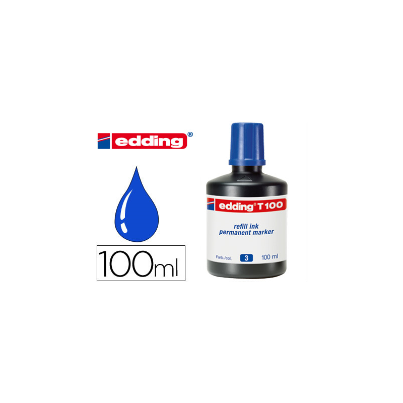 Tinta rotulador edding t-100 azul bote 100 ml