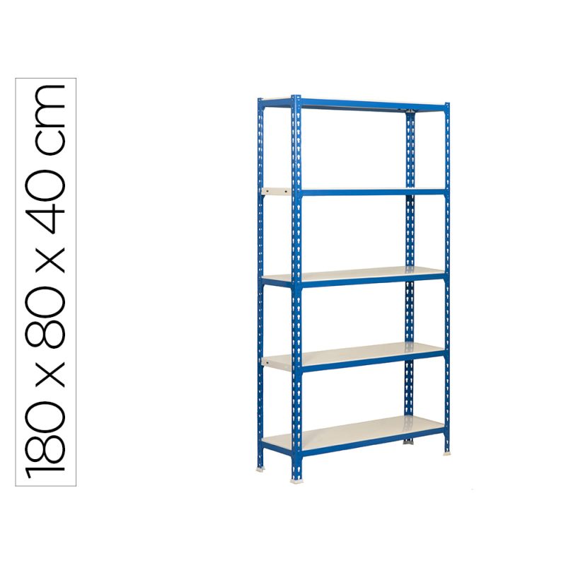 Estanteria metalica simonrack kit simonclick mini 5/400 color azul/blanco 5 estantes 180 kg por estante 180x80x40cm