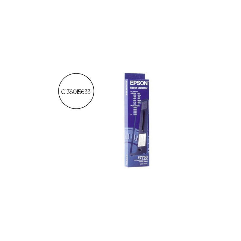 Cinta impresora epson lq-200 300 300c 300+ii 500 550570 570+ 580 800 850 870 1500 negra (7753)