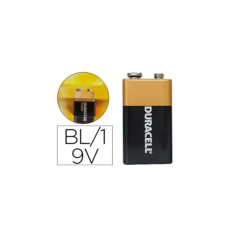 Pila duracell alcalina plus 9v blister con 1 unidad
