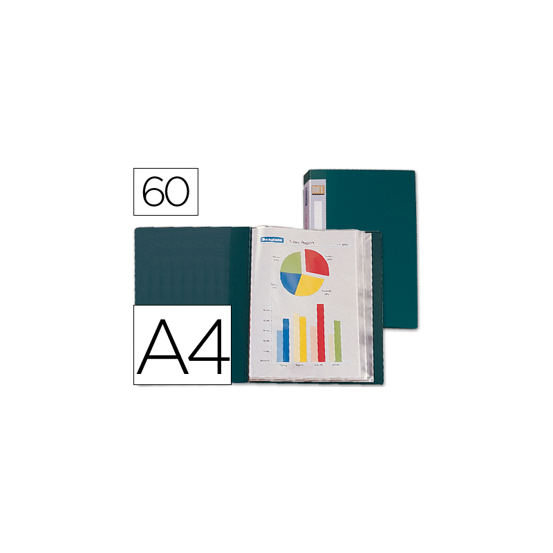 Carpeta liderpapel personaliza 31743 60 fundas polipropileno din a4 verde -lomo personalizable