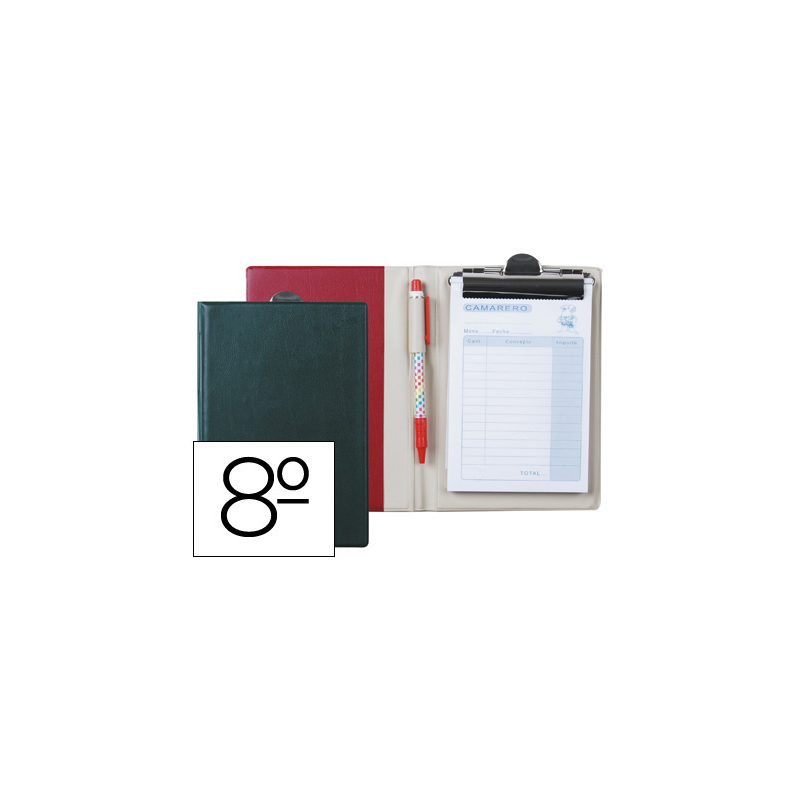 Carpeta liderpapel comandas plastico octavo con talonario camarero y boligrafo