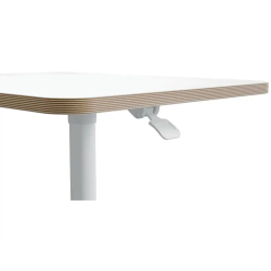 Mesa leitz ergo regulable en altura neumatica tablero 80x60 cm con 4 ruedas color blanco