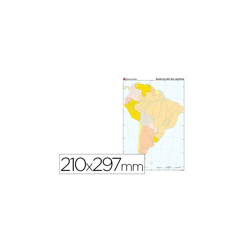 Mapa mudo color din a4 america del sur politico