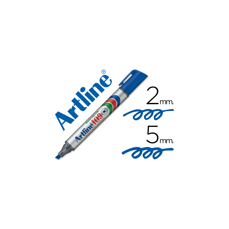 Rotulador artline marcador permanente 109 azul punta biselada