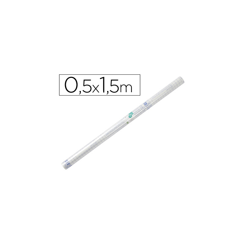 Rollo plastico adhesivo liderpapel 0.50x1.50 50 mc forralibros removible