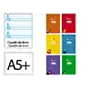 Libreta liderpapel pautaguia tapa cartoncillo 32h a5+ 75gr cuadriculado pautado 4mm con margen 6 colores surtidos