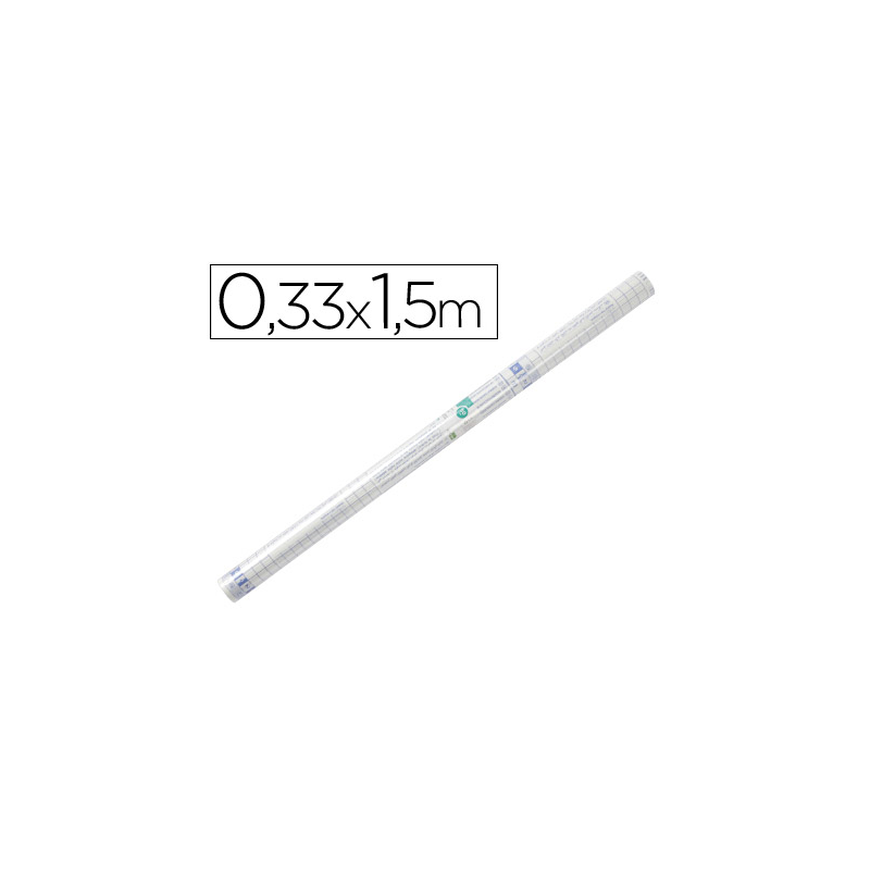 Rollo plastico adhesivo liderpapel 0.33x1.50 50 mc forralibros removible