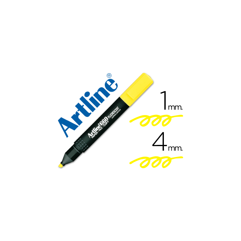 Rotulador artline fluorescente ek-660 amarillo punta biselada