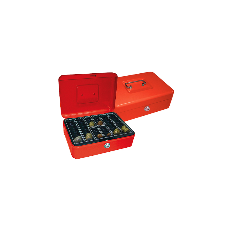 Caja caudales q-connect 10/' 250x180x90 mm roja con portamonedas