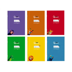 Libreta liderpapel pautaguia tapa cartoncillo 32h din a5+ 75gr cuadriculado pautado 5mm con margen 6 colores surtidos