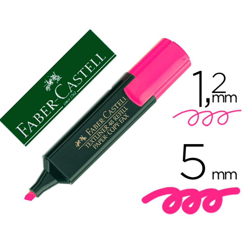 Rotulador faber castell fluorescente textliner 48 rosa