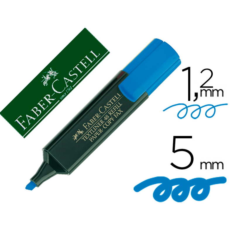 Rotulador faber castell fluorescente textliner 48 azul