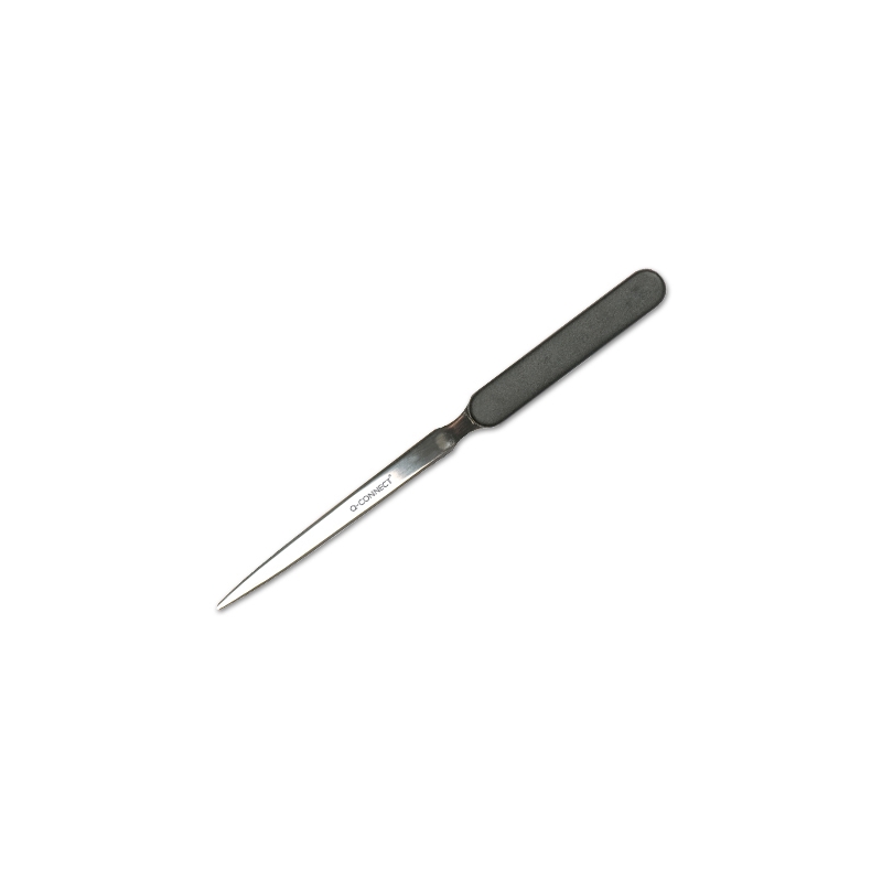 Abrecartas q-connect con mango de plastico negro longitud 190 mm