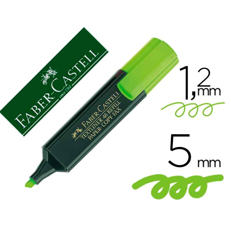 Rotulador faber castell fluorescente textliner 48 verde