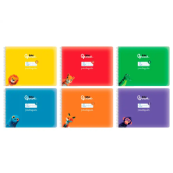 Libreta liderpapel pautaguia tapa cartoncillo 32h din a5+ 75gr cuadriculado pautado 6mm apaisada con margen 6 colores