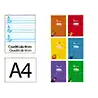Libreta liderpapel pautaguia tapa cartoncillo 32h a4 75gr cuadriculado pautado 4mm con margen 6 colores surtidos