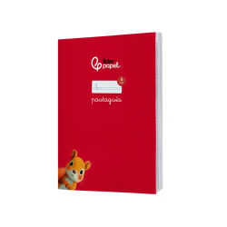 Libreta liderpapel pautaguia tapa cartoncillo 32h a4 75gr cuadriculado pautado 4mm con margen 6 colores surtidos