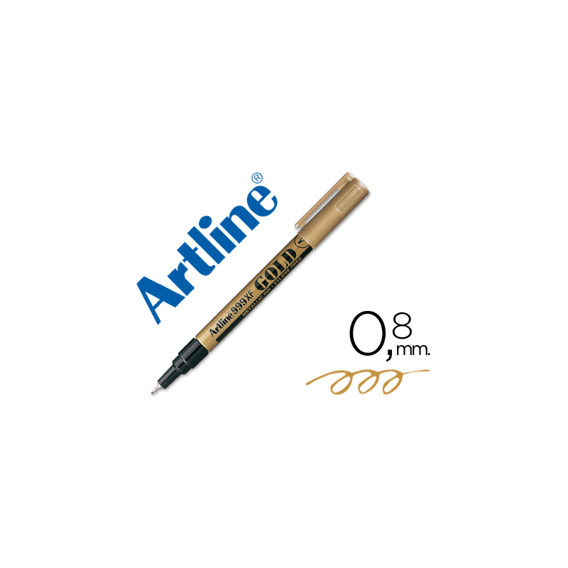 Rotulador artline marcador permanente tinta metalica ek-999 oro punta redonda 0.8 mm